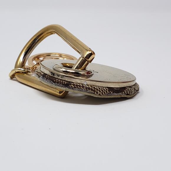 Gucci Bright Brass + Beige Leather Repurposed Keychain - Picture 6 of 10